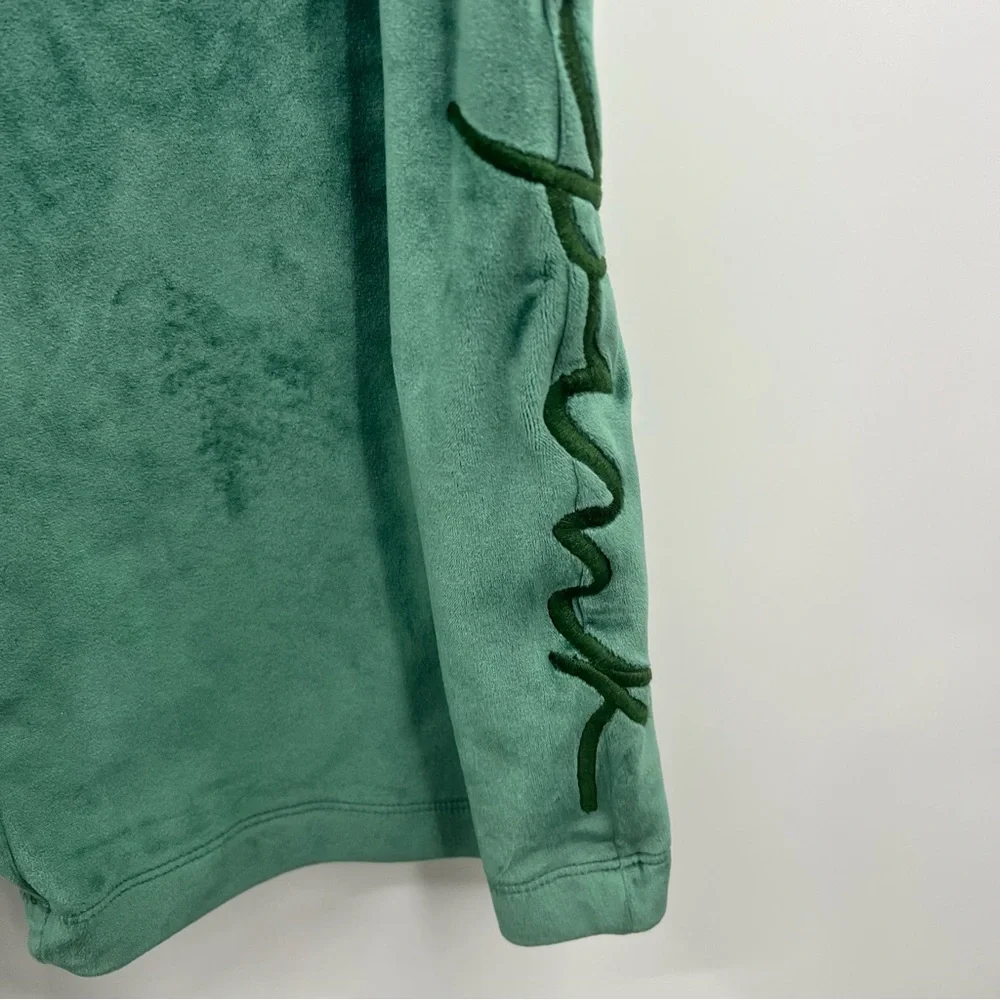 PINK Victoria’s Secret Velour Tracksuit Set Green Hoodie Pants Small Y2K